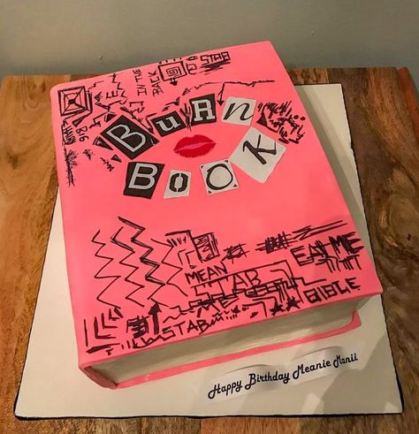 Burn Book Birthday Cake, Clueless Birthday Cake, Clueless Cake, Mean Girls Birthday Cake, Burn Book Cake, Mean Girls Cake, Ariana Grande Birthday, Hotel Birthday, Hotel Birthday Parties