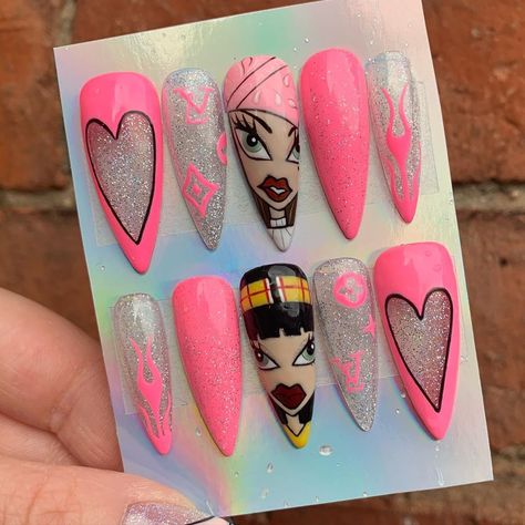 Bratz Nails, Super Cute Nails, Pretty Nail Art Designs, Black Gloss, Pretty Nail Art, Gel Polish, Pretty Nails, Cute Nails, My Favourite