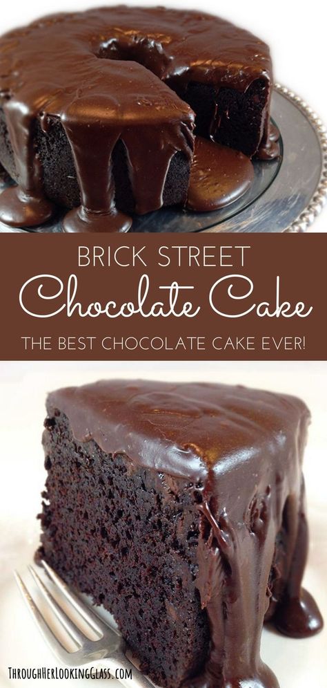 Dense Chocolate Cake, Brown Butter Bourbon, Cake Brown, Brick Street, Fudgy Cake, Cake Brownie, Easy Vanilla Cake Recipe, Cheesecake Recipes Classic, Ganache Frosting