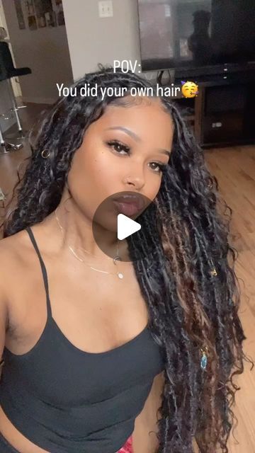 Sydney M on Instagram: "Yes I have some colored locs you’re seeing right!😂 I’m thinking about offering some ombré next year! Woo woo!!! (I’m not doing long ass locs like this no mo) This style Lasts 2-4months. Hair is included. SUPER LIGHTWEIGHT/FLEXIBLE and very natural 😍 *I don’t own the rights to this song* ————————————————————————————— #fauxlocs #goddesslocs #fauxlocsmd #goddesslocsmd #fauxlocsdc #goddesslocsdc #goddesslocsmaryland #fauxlocsmaryland #distressedlocs #coolielocs #boholocsmd #boholocsdc #boholocsdmv #distressedlocsmd #distressedlocsdmv #coolielocs #goddesslocsla #fauxlocsla #distressedlocsla #goddesslocscali" Goddess Soft Locs With Color, Boho Goddess Locs Short, Sew In With Locs, Ombre Goddess Locs, Large Boho Locs, Jah Locs Hairstyles, Locs With Curly Pieces, Distressed Boho Locs, Boho Distressed Locs