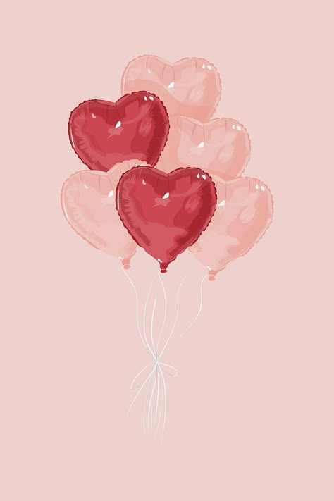 Download free image of Heart balloons, Valentine's celebration illustration about balloon, balloon ribbon, aesthetic vector lifestyle, aesthetic vector remix, and anniversary 11545511 Heart Graphic Design Illustration, Wallpaper Valentines Day Aesthetic, Cute Balloon Drawing, Valentines Day Celebration Ideas, Valentines Vintage Aesthetic, Pink Hearts Background Aesthetic, Valentines Asethic Pictures, Love Aesthetics Pink, Heart Balloon Wallpaper