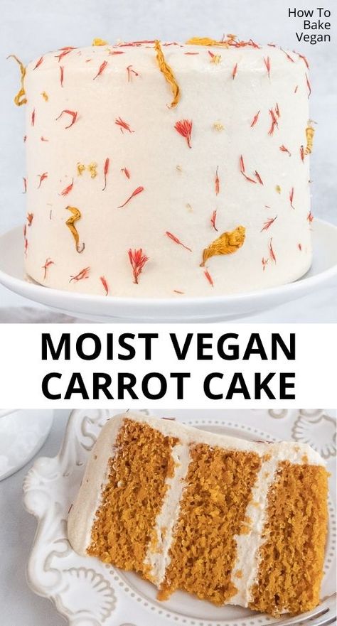 Carrot Vegan Cake, Simple Vegan Cake, Best Vegan Carrot Cake, Whole Foods Cake, Desserts Spring, Korean Bakery, Vegan Carrot Cake Recipe, Vegan Cupcake, Cardamom Cookies