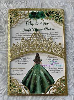 Black Quinceanera Theme, Gold Quinceanera Theme, Emerald Green Quinceanera, Emerald Green Quinceanera Theme, Quinceñera Invitations, Enchanted Forest Quinceanera Theme, Enchanted Forest Quinceanera, Green Quinceanera Theme, Cinderella Quinceanera Themes