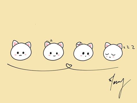 four cute little cats vibing together Four Cats Together, Cute Little Cats, Cats Together, Four Cats, Wallpapers Vintage, Android Wallpaper, Cute Cats, Hello Kitty, Cute Animals