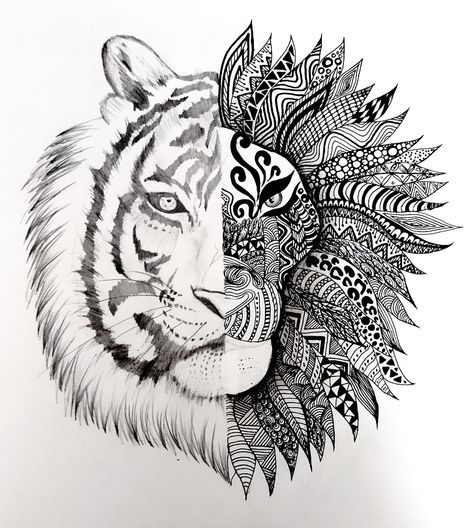 Drawing Of Tiger, Lion Mandala, Zentangle Animals, Diary Design, Tiger Drawing, Lord Wallpapers, Mandala Art Lesson, Meaningful Drawings, Shiva Lord