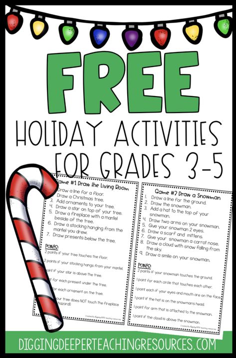 Christmas Problem Solving Activities, Grinch Math Activities 4th Grade, 5th Grade Holiday Party Ideas, Christmas Classroom Activities, Christmas Activities For School, Third Grade Christmas, Christmas Reading Activities, Christmas Elementary, Christmas Math Games