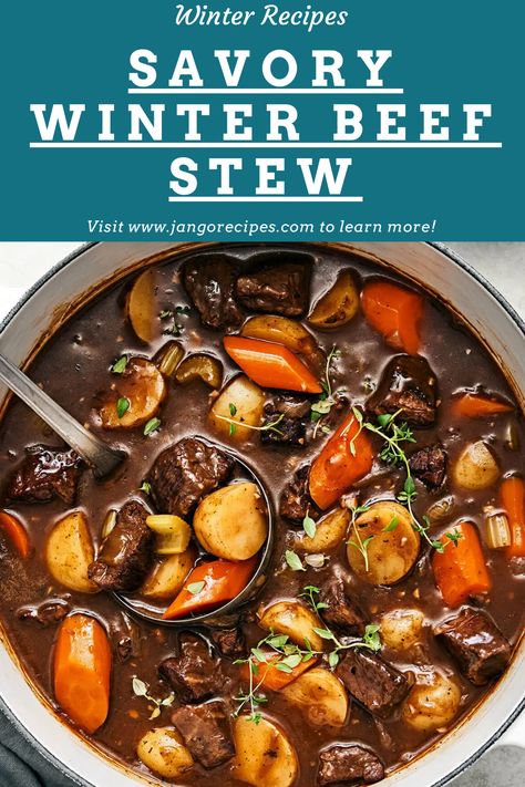 Winter is the perfect season for hearty, warming meals that bring comfort and joy. This Savory Winter Beef Stew is a rich and flavorful dish, packed with tender beef, a variety of vegetables, and a blend of aromatic herbs and spices. It’s an ideal meal for cold evenings, family gatherings, or any occasion where you want to enjoy a cozy, satisfying dish. Yule Stew, Cold Winter Recipes, Ina Garten Lemon Curd, Warming Meals, Winter Beef Stew, Winter Stew, Winter Stews, Cream Of Asparagus Soup, Creamed Asparagus