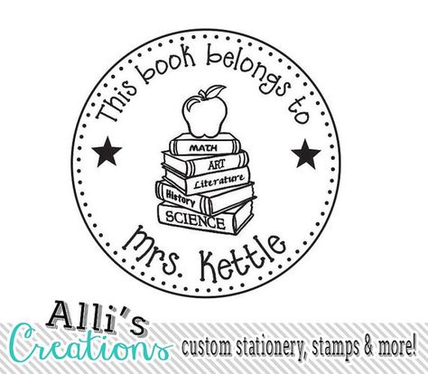 Self Inking Teacher Stamp This book belongs to by alliscreations Stamp Book, School Stamps, Teacher Stamps, Custom Teacher Gifts, Beloved Book, Teacher Books, Book Stamp, Personalized Stamps, Custom Book