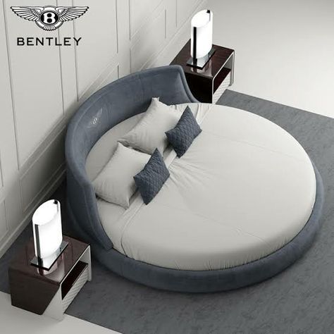 Round Bed With Storage, Round King Size Bed, Circular Bed Design, Round Bed Designs, Paint Ideas Bedroom, Circular Bed, Ideas Bedroom Aesthetic, Modern Double Beds, Bedroom Wallpaper Ideas