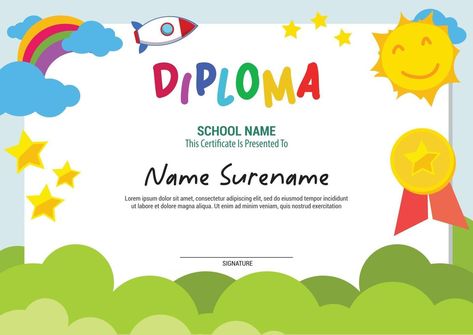 School Diploma, School Labels, Frame Border, Certificate Design, Creative Fonts, Clip Art Borders, Certificate Templates, Font Bundles, The School