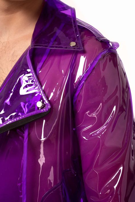 Transparent Jacket, Vinyl Jacket, Vinyl Fashion, Cyberpunk Clothes, Biker Jacket Men, Vinyl Clothing, Y2k Men, Futuristic Fashion, On A Rainy Day