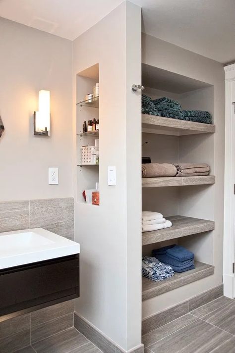 Towel Closet, Bathroom Cupboards, Mosaic Bathroom Tile, Contemporary Storage, Bathroom Cupboard, Harvard Square, Wall Cupboard, Closet And Bathroom, Cambridge Massachusetts