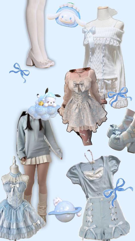 Cinnamoroll Outfit, Blue Outfit, Rave Outfits, Fashion Inspo, Outfit Inspo, Blue