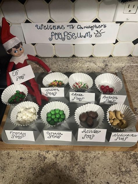 Cheeky Elf Ideas 2023 Elf Poop Ideas, Elf 2023, Elf Is Back Ideas, Welcome Back Elf, Easy Thanksgiving Table Decor, Elf Return, Table Decor Thanksgiving, Elf On The Shelf Arrival, Elf Ideas Easy