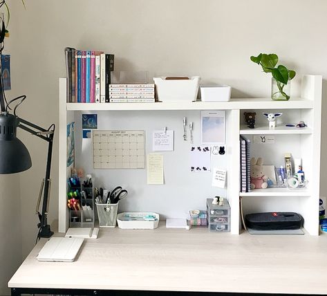 Small Aesthetic Study Table, Study Desk Ideas Simple, Floating Shelves Study Table, Study Table Set Up Desk Ideas, Small Desk Aesthetic Inspiration, Desk Add On, Study Desk Small Bedroom, How To Arrange Study Table, Small Desk Set Up Aesthetic