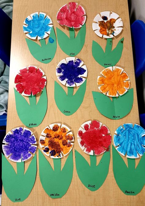 Spring Flower Art Preschool, Spring Flowers Crafts For Toddlers, Spring Painting Toddlers, Early Spring Crafts Preschool, Flower Crafts For Toddler, Spring Crafts For Toddlers Preschool, Flower Crafts For Kids Toddlers, Spring Crafts For 2s, Toddler Art Projects Spring