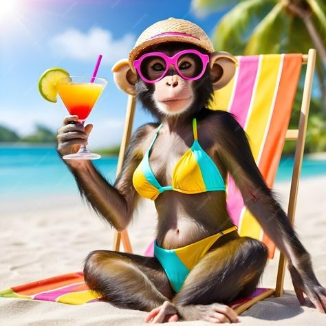 Funny Monkey Pictures, Basking In The Sun, Monkey Pictures, Monkeys Funny, A Lady, Premium Photo, Monkeys, High Quality Images, The Sun