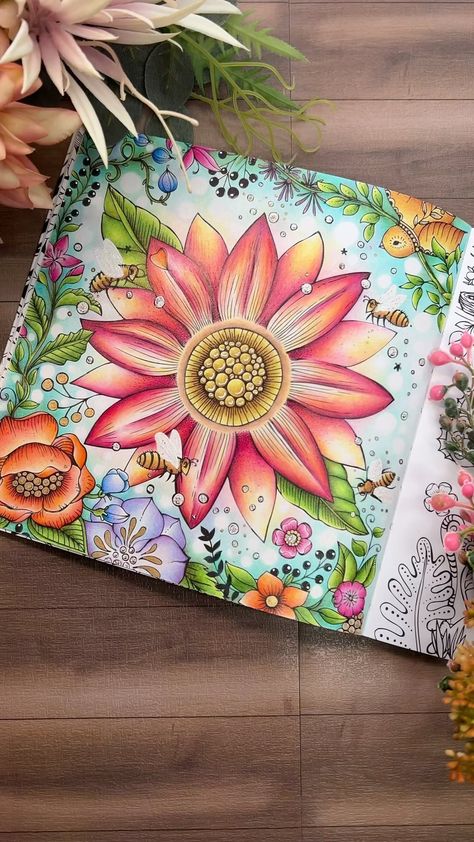 🌺From Die Welt unter der Lupe - zu Lande by @rita.berman 🎨This page was coloured with @prismacolor pencils with colour inspiration from R… | Instagram Rita Berman Die Welt Unter Der Lupe, Joanna Basford Coloring, Joanna Basford, Rita Berman, Coloring Inspiration, Basford Coloring, Adult Colouring, Colour Inspiration, Prismacolor Pencils