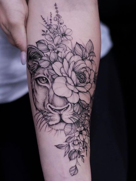 Underarm Tattoo Women, Lioness Tattoo For Women, Lion Tattoo With Flowers, Underarm Tattoo, Wrist Tattoo Cover Up, Biblical Tattoos, Mastectomy Tattoo, Lioness Tattoo, Feminine Tattoo Sleeves