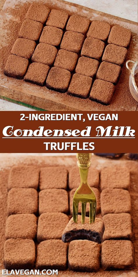 Chocolate Fudge With Condensed Milk, Condensed Milk And Cocoa Powder, Condensed Milk Truffles, Sweetened Condensed Milk Desserts, Fudge With Condensed Milk, Vegan Sweetened Condensed Milk, Condensed Milk Recipes Desserts, Condensed Milk Desserts, Ella Vegan