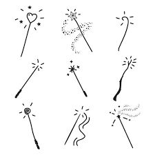 Wand Drawings, Magic Wand Drawing, Magic Wand Tattoo, Magic Wand Art, Magic Wand Illustration, Magic Doodles, Wand Tattoo, Magic Tattoo, Diy Wand