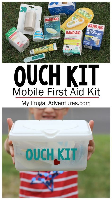 DIY Mobile First Aid Kit-- keep everything you need right in the car for sports, summer travel and activities.  Includes a free printable checklist of supplies to consider so you are prepared for any mishaps this summer! First Aid For Kids, Car Organization, Diy Mobile, Good Year, Emergency Prepping, Aid Kit, Diy Car, Emergency Kit, First Aid Kit