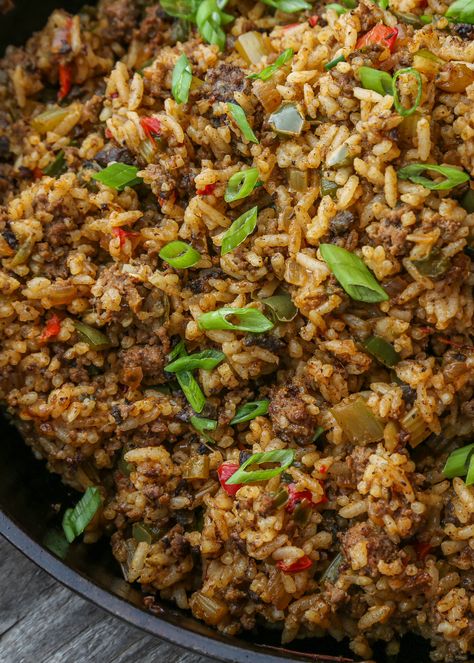 Ground Venison Recipes, One Pot Rice Meals, Deer Recipes, Oven Baked Salmon, Cajun Dishes, Deer Meat Recipes, Dirty Rice, Deer Meat, Venison Recipes