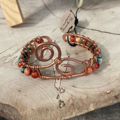 All Handmade Gorgeous Bracelet Twisted Wire Bracelet, Unique Wire Wrapped Bracelet, Copper Bracelets Handmade, Wire Bracelet Ideas, Unusual Bracelets, Wire Wrap Bracelets, Wire Bracelet Tutorial, Sculptural Bracelet, Copper Wire Bracelet