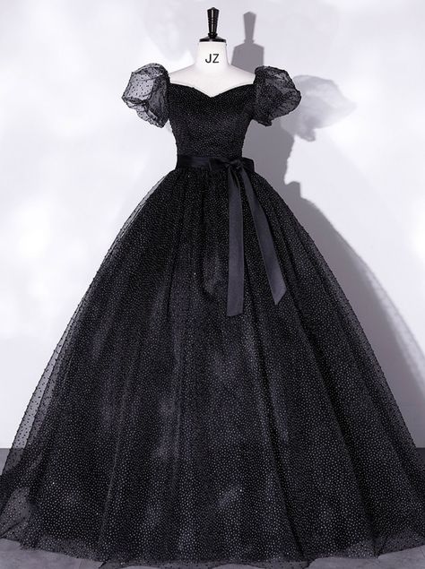 Long Sweet 16 Dresses, Robes Quinceanera, Quinceanera Dresses Black, Tulle Long Prom Dress, Sweet 16 Dress, Prom Dress Black, 16 Dress, Fairytale Dress, Black Tulle