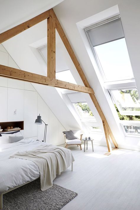 INTERIOR TIPS | Loft and Attic conversion Bedroom Loft Ideas, Scandinavian Interior Bedroom, Attic Bedroom Designs, Attic Conversion, Attic Bedrooms, Scandinavian Bedroom, Attic Renovation, Attic Bedroom, Loft Design