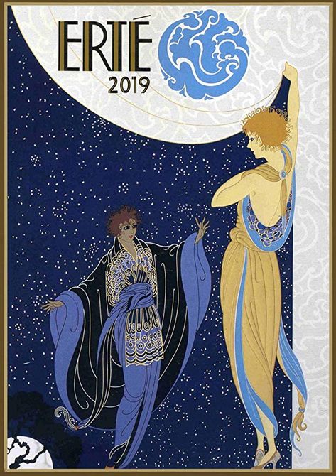 Amazon.com: Pixiluv 2019 Wall Calendar [12 pages 8"x11"] Erte Art Deco Illustration Fine Artwork Vintage Poster M-651: Home & Kitchen Erte Art Deco Illustrations, Erte Art Deco, Erte Art, Romain De Tirtoff, Art Deco Illustrations, Art Deco Artists, Art Deco Illustration, Art Deco Print, Deco Poster