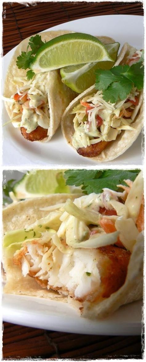 Beer Battered Fish Tacos with Baja Sauce Recipe : Best Fish Taco Recipe Ever!! Baja Sauce, Battered Fish Tacos, Beer Battered Fish Tacos, Baja Fish Tacos, Beer Battered Fish, Beer Battered, Battered Fish, Fish Tacos Recipe, Think Food