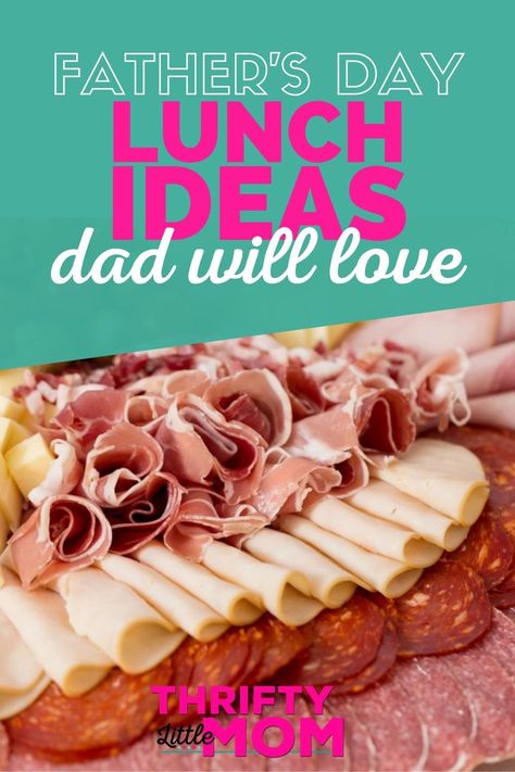 Make Father's Day more exciting with these fun recipes and lunch ideas. Sure to make dad happy, try these BBQs perfect for grilling, lunch meat platters, and even DIY salad bars and veggies. #ad #recipes #fathersday Father’s Day Lunch Party, Diy Salad Bar, Meat Platters, Cheap Party Food, Steak Lunch, Fathers Day Lunch, Diy Salad, Diy Party Food, Fathers Day Brunch