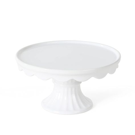 PRICES MAY VARY. WHAT'S IN THE BOX: One 10-inch stoneware cake stand FINE CERAMIC CRAFTSMANSHIP: A splendid fine ceramic cake stand that puts your baked and tasty works of art on a pedestal. Perfect for displaying and serving cakes, pies, stacks of cookies, brownies, and more TIMELESS SERVING PIECE: Ruffled designs skirt around the edge of the center platter, elegantly coated with a pristine white color and a high-gloss finish for a classic appeal STURDY BASE: Beautiful footed design offer a stu Cake Stand Ceramic, Cake Stand With Dome, Chip And Dip Bowl, Ruffle Cake, Glass Cake Stand, Glass Cakes, Tiered Stand, Stylish Tables, Fine Ceramic