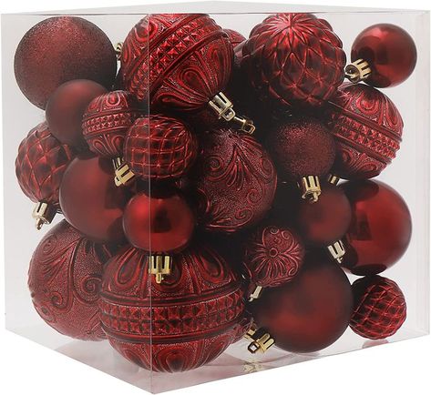 Red Christmas Tree Decorations, Purple Christmas Tree Decorations, Black Christmas Tree Decorations, Moody Christmas, Green Christmas Tree Decorations, Blue Christmas Tree Decorations, Plastic Christmas Tree, Christmas Ball Ornaments, Holiday Tree Decorations