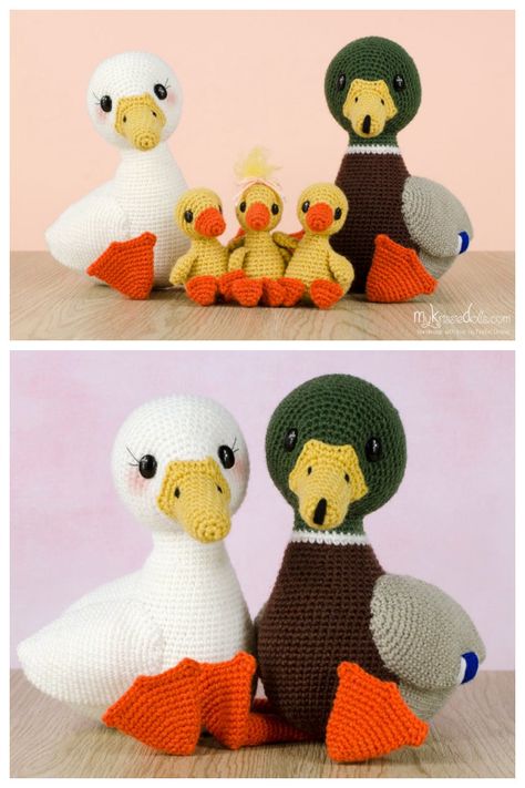 Duck Amigurumi, Kitty Amigurumi, Crochet Farm Animals, Crochet Duck, Softie Pattern, Vintage Crochet Patterns, Crochet Birds, Crochet Animals Free Patterns, Crochet Shop