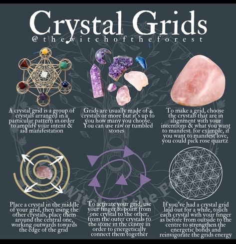 Crystal Intentions Examples, Crystals Grid, Energy Stones Crystal Healing, Crystals Healing Grids, Best Healing Crystals, Lavender Moon, Crystal Healing Chart, Magickal Herbs, Witch Spirituality