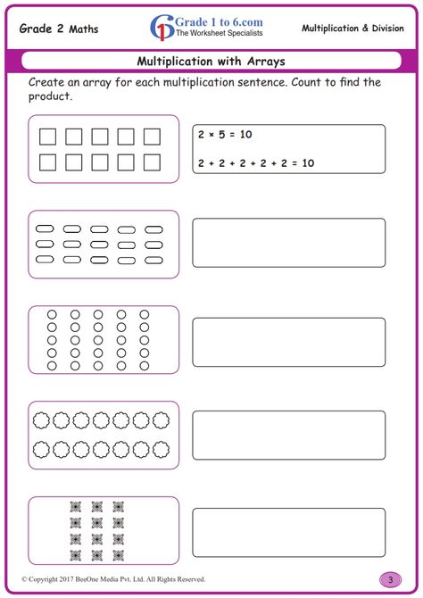 Multiplication by Arrays Worksheets|www.grade1to6.com Arrays Worksheet, Maths Multiplication, Mental Math Tricks, Array Worksheets, Year 2 Maths, Multiplication Arrays, Multiplication Worksheet, Multiplication Worksheets, Math Multiplication