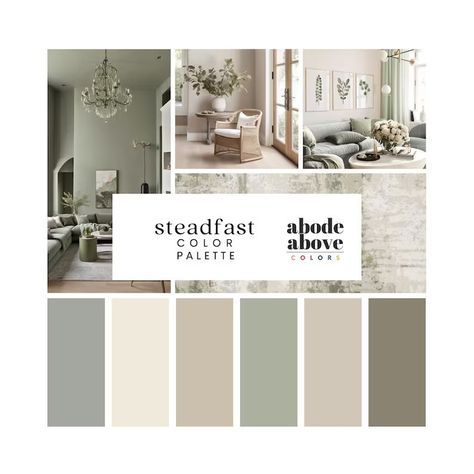 Grey Interior Color Scheme, Grey White Tan Green Bedroom, Home Wall Color Palette, Colors That Compliment Taupe, Grey Green Cream Color Schemes, Black Tan And Sage Living Room, Grey White Green Color Palette, Sage Green And Neutral Color Palette, Modern Home Color Schemes