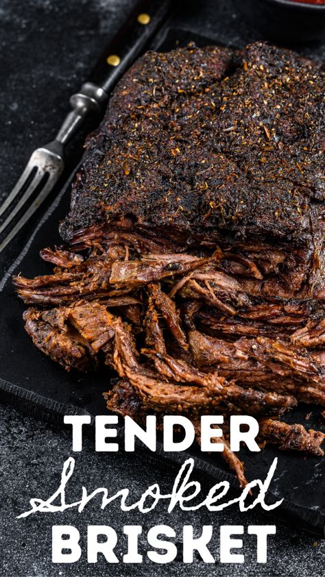 you love smoked brisket, you've come to the right place! We LOVE to make this smoked brisket recipe for special occasions, and for feeding big crowds! This makes a perfectly flavored smoked beef brisket that's so tender it just falls apart when you cut into it. Be sure to print your free recipe card below! Beef Brisket Rub Recipes, Brisket In Electric Smoker, Beef Brisket Marinade, Beef Brisket Rub, Brisket Rub Recipe, Brisket Marinade, Brisket Smoked, Smoked Beef Brisket Recipes, Beef Brisket Sandwich