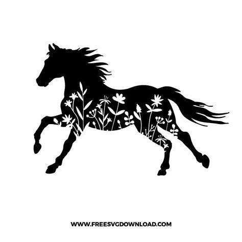 Silhouette Flower, Horse Svg, Free Horses, Svg Shirt, Farmhouse Svg, Horse Silhouette, Image Svg, Horse Tattoo, Svg Summer