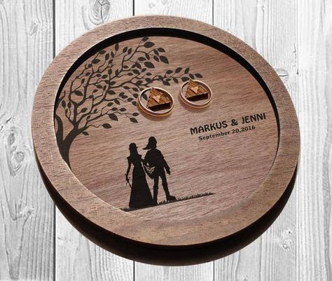 36 Perfect Gifts For Your Friend Who Just Got Engaged Wood Wedding Ring Holder, Unique Ring Holder, Disney Wedding Rings, Zelda Wedding, Rustic Wedding Ring, Zelda Ring, Star Wars Wedding Theme, Personalized Ring Dish, Wedding Ring Holder