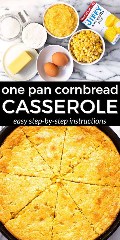 Jiffy Cornbread Recipes With Corn, Simple Cornbread, Smoked Baby Back Ribs, Side Dish For Thanksgiving, Pan Cornbread, Cornbread Casserole Recipe, Smoked Chuck Roast, Thanksgiving Casserole, Bacon Casserole