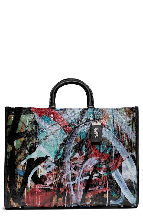 COACH x Mint + Serf Rogue Leather Tote available at #Nordstrom Coach Rogue, Coach Tote, Large Leather Tote, Leather Handbags Tote, Printed Leather, Tote Handbags, Saks Fifth, Saks Fifth Avenue, Leather Tote