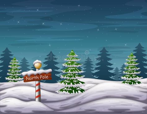 A north pole sign in the woods wonderland winter holiday. Illustration #Sponsored , #affiliate, #Affiliate, #pole, #woods, #holiday, #sign North Pole Sign, Pole Sign, Holiday Cartoon, Christmas Signs Wood, Holiday Illustrations, Christmas Paintings, North Pole, Winter Holiday, Christmas Signs