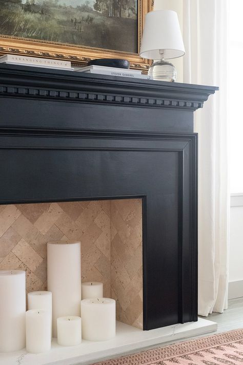 Faux Fireplace DIY & Styling Tutorial - Room for Tuesday Fireplace Styling, Diy Fireplace Mantle, Faux Fireplace Mantels, Fireplace Diy, Fireplace Redo, Fake Fireplace, Room For Tuesday, Faux Fireplace Diy, Build A Fireplace