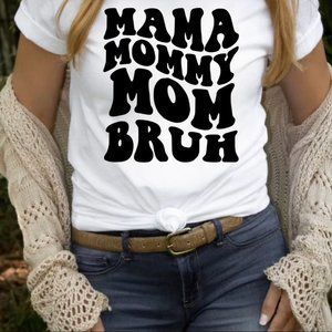 Tops | Mama Shirt Mommy Tshirt Mom Shirt Bruh Tee Retro Style Mama Mommy Mom | Poshmark Momma Tshirt Ideas, Tshirt Ideas, Graphic Tee Shirt, Cell Phone Holster, Phone Holster, Pajama Shirt, Walker Boots, Mama Shirt, Blush Makeup