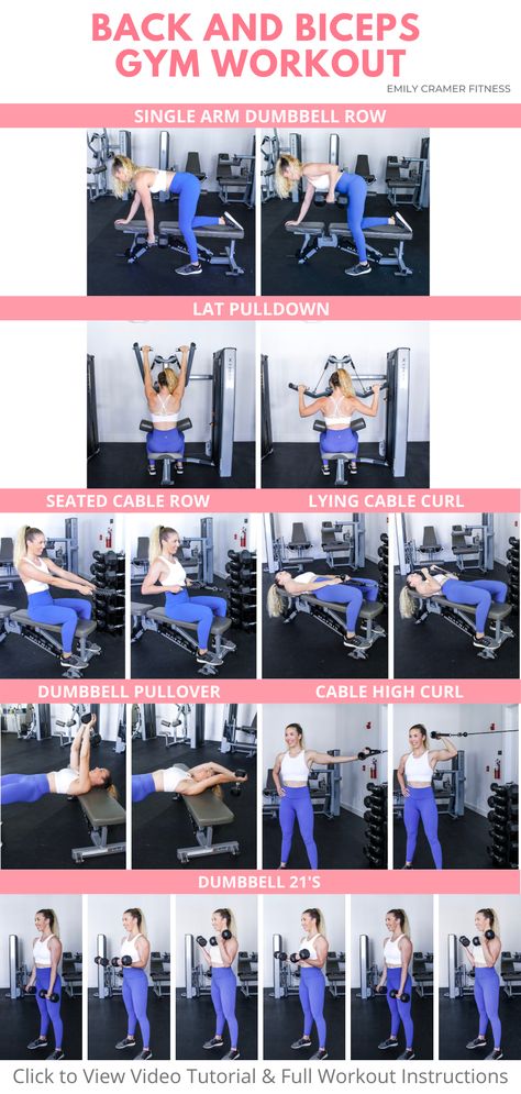 Back and Biceps Gym Workout Workout With Machines For Women, Arm Circuit Workout Gym, Back Bicep And Tricep Workout, Ladies Upper Body Workout, Back And Bicep Women Workout, Back And Lats Workout, Arms And Back Workout Gym Machine, Bicep Workout Machine, Women Upper Body Workout Gym