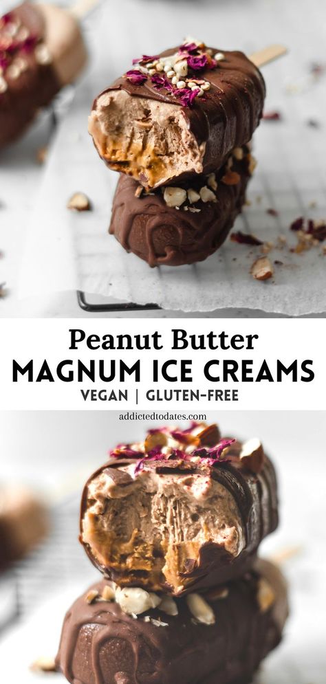 Vegan Ice Cream Cake, Vegan Coconut Ice Cream, Dairy Free Deserts, Best Vegan Ice Cream, Vegan Popsicles, Nutella Ice Cream, Caramel Dessert Recipes, Magnum Ice Cream, Vegan Ice Cream Recipe