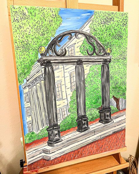 Custom UGA canvas! Love this!!🫶🏼❤️🐶 #uga #georgia #canvas #art #artwork #acrylic #smallbusiness Uga Painting Ideas, Uga Painting, Uga Arch, Arch Painting, Dorm Paintings, Room Decor College, Boy Room Decor, College Decor, Custom Decor